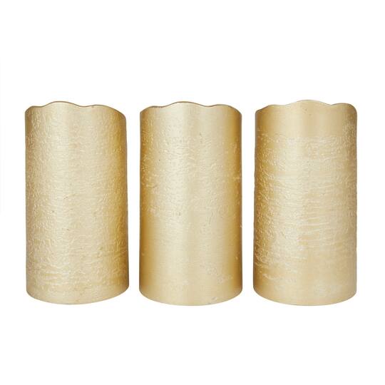 Gold Traditional Flameless Candle Set